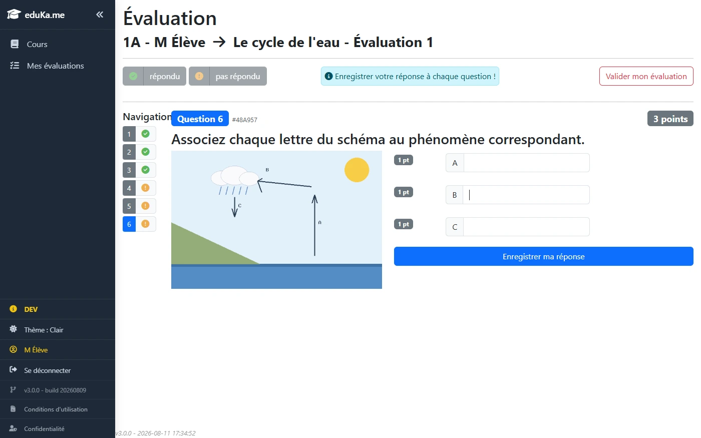 Exercice d'identification d'espèces dans eduKa : une photo et plusieurs propositions de réponse.